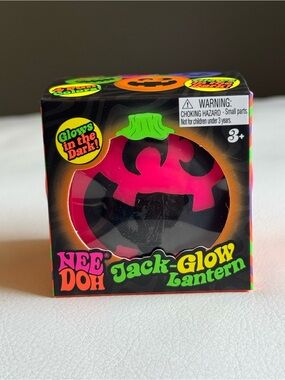 Needoh Jack Glow Lantern Pumpkin Halloween Pink Squishy Fidget Glow in the Dark